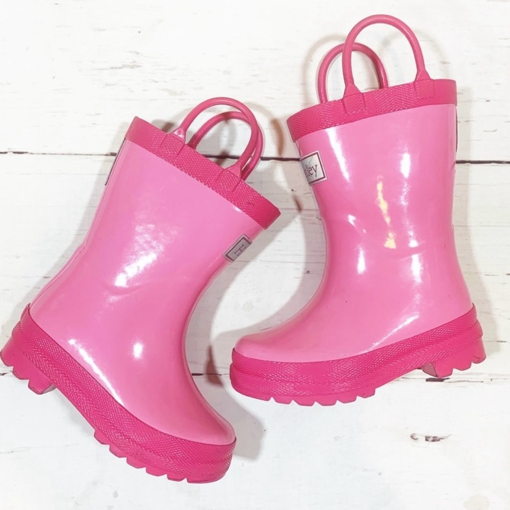 Hatley Pink Pull On Rain Boots Size 7T